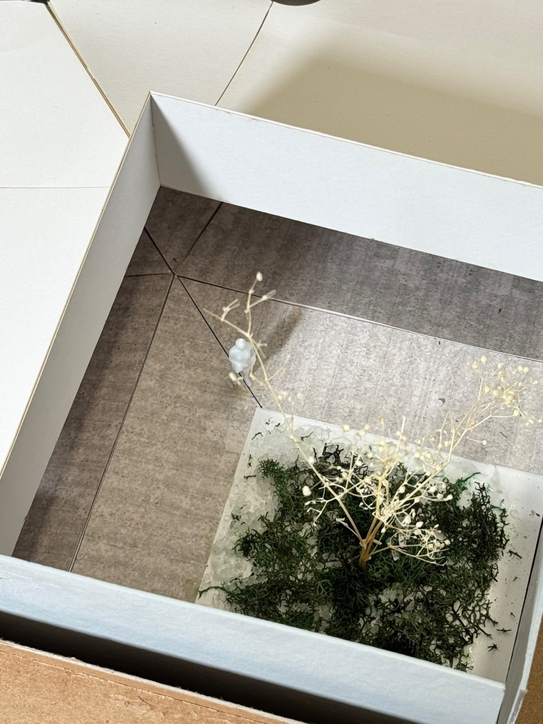 Model view — courtyard garden from above
